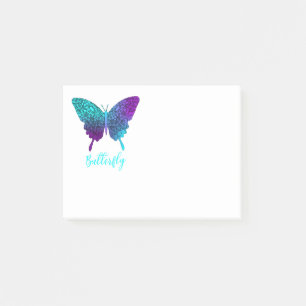 Post-it® Joli papillon Turquoise violet ombre graphique