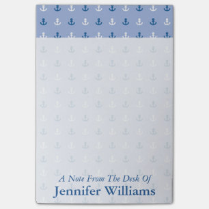 Post-it® Joli petit Motif de Ancre Ajouter votre nom