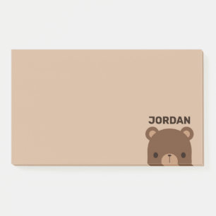 Post-it® Joli petit ours brun avec nom personnalisé