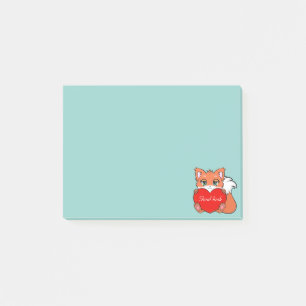 Post-it® Joli petit renard sur fond bleu clair
