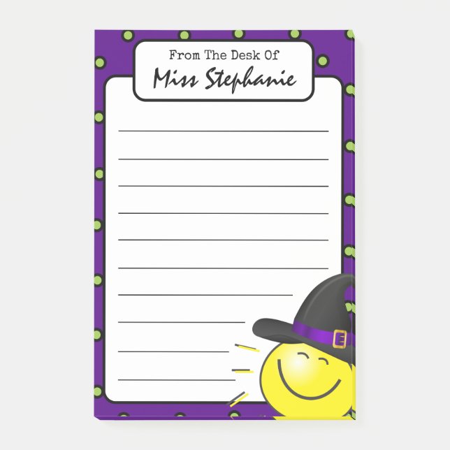 Post-it® Joli Purple Sunshine sorcière Halloween Enseignant (Devant)