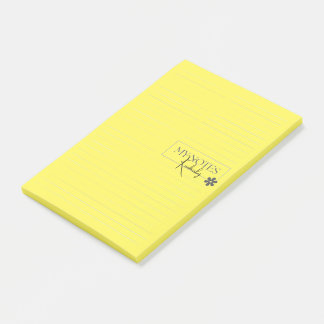 Post-it® Joli Simple Moderne Jaune Personnalisé Ligné