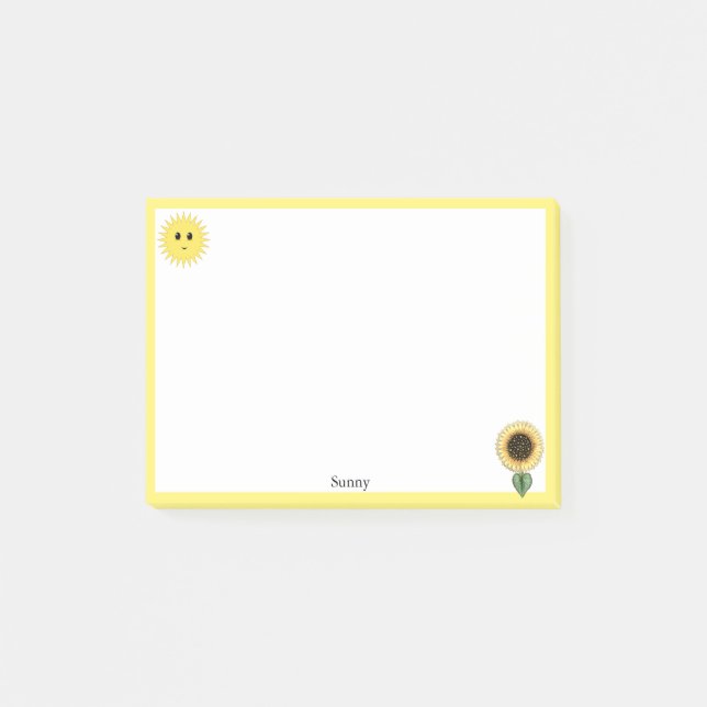 Post-it® Joli Soleil, Tournesol & Cadre Jaune (Devant)