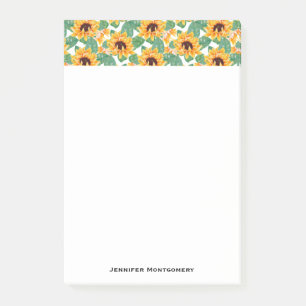 Post-it® Joli tournesol Jaune et Motif vert