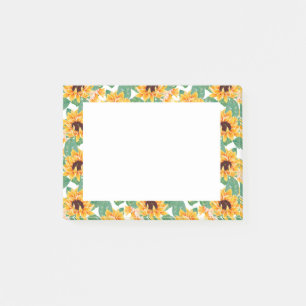 Post-it® Joli tournesol Jaune et Motif vert