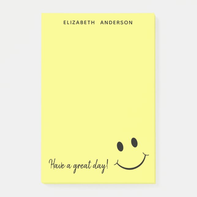 Post-it® Joli visage Jaune Personnalisé Post-it Notes (Devant)