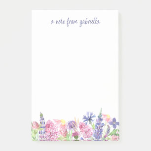 Post-it® Jolie aquarelle frontière florale personnalisée
