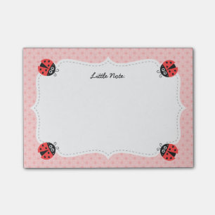 Post-it® Jolie coccinelle avec des cœurs pour les filles