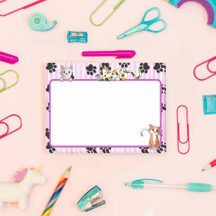 Post-it® Jolie couleur rose avec pattes chatons mignons 4" 