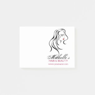 Post-it® Jolie fille aux cheveux ondulés et Icône maquillag