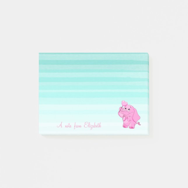 Post-it® Jolie fille élégante, bébé éléphant (Devant)