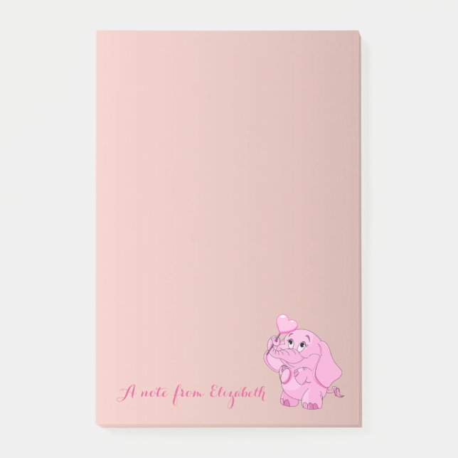 Post-it® Jolie fille élégante, bébé éléphant (Devant)