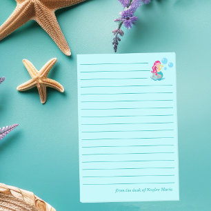 Post-it® Jolie Fille Sirène Plage Personnalisée Teal