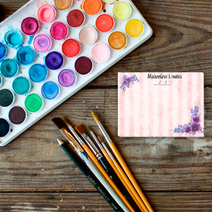 Post-it® Jolie fleur violette et bandes roses douces 4" x 3