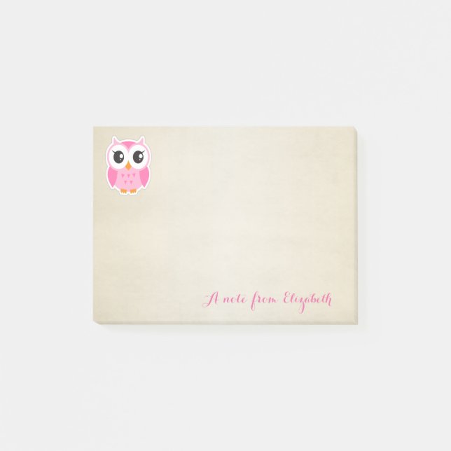 Post-it® Jolie jolie fille élégante, Hibou (Devant)