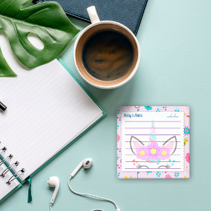 Post-it® Jolie licorne rose mignonne arrière - plan 4" x 6"