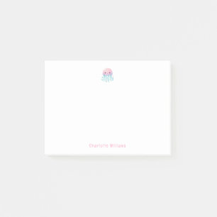 Post-it® Jolie méduse rose nom personnalisé pour enfants