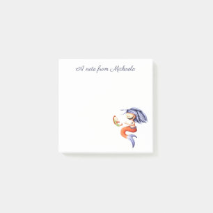 Post-it® Jolie Mermaid Poisson Violet Amusant