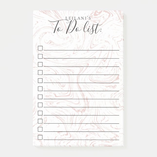 Post-it® Jolie Motif en marbre rose (Devant)