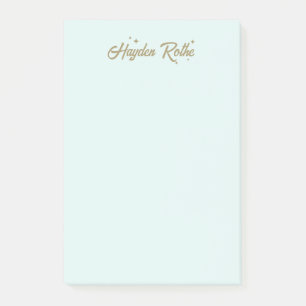 Post-it® Jolie police rétro et étoiles bleu pastel
