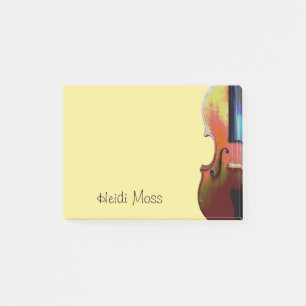 Post-it® Jolie Violon Jaune Monogramme Musical