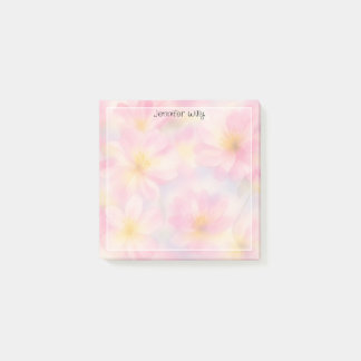 Post-it® Jolies Fleurs Roses Prairie Nom Personnalisé Fémin