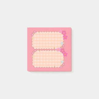 Post-it® Jolies notes adhésives roses à carreaux fleuris Co