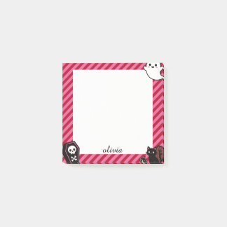 Post-it® Jolies notes fantômes roses et chat noir pour Hall