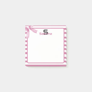 Post-it® Jolies rayures rose à l'aquarelle