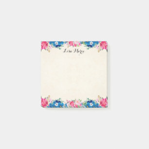 Post-it® Jolies Roses Roses Roses Et Fleurs Bleues Personna