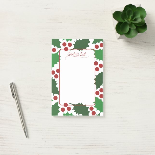 Post-it® Jolly Holly & Berries Holiday 4 x 6 (Bureau)