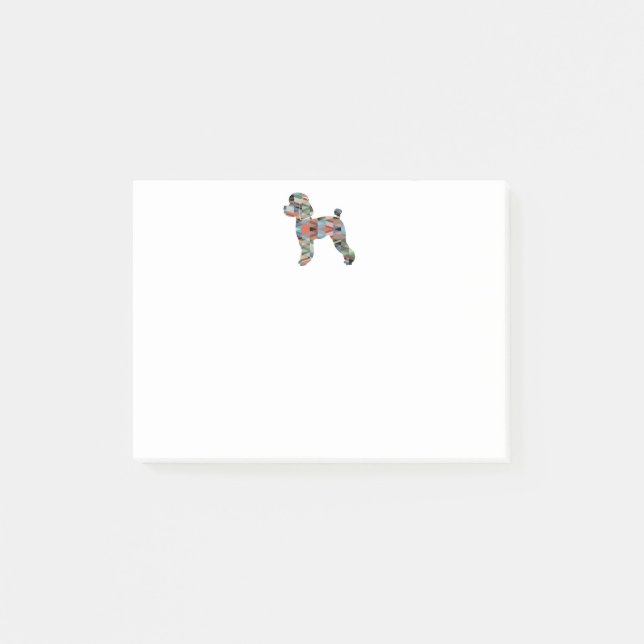 Post-it® Jouet Poodle Chien Geo Silhouette Plaid (Devant)