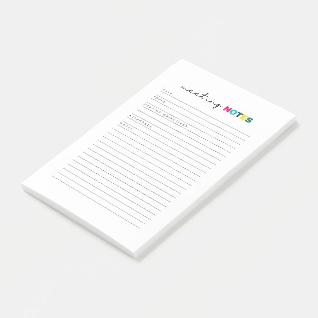 Post-it® Journal du gestionnaire des notes de réunion (Incliné)