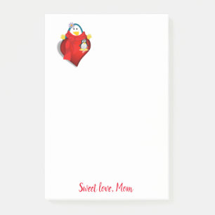 Post-it® Joyeuse carte de Saint-Valentin Pingouin