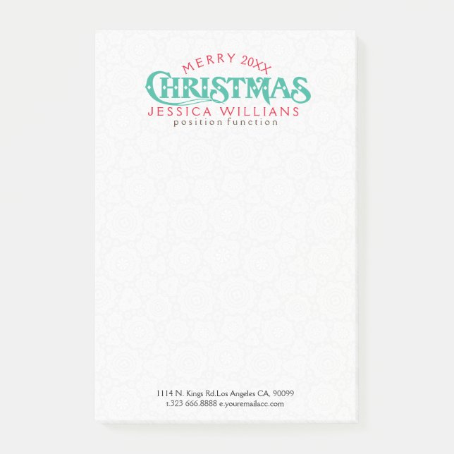 Post-it® Joyeuse conception de texte de Noël (Devant)