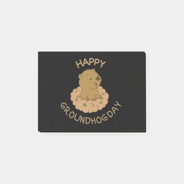 Post-it® Joyeuse fête de la marmotte (Devant)