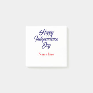 Post-it® joyeuse fête de l'indépendance nom bleu rouge amér