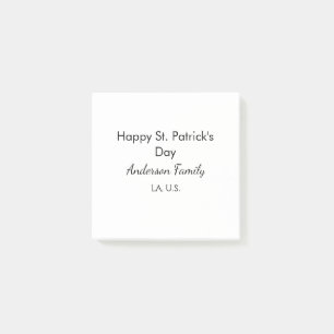 Post-it® Joyeuse st. fête de Patrick nom famille endroit si