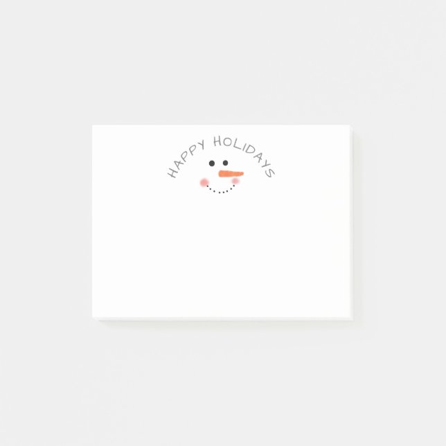 Post-it® Joyeuses fêtes d'hiver blanches de Snowman (Devant)