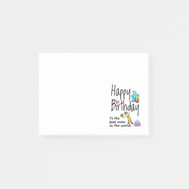 Post-it® Joyeux anniversaire à la meilleure maman du monde (Devant)