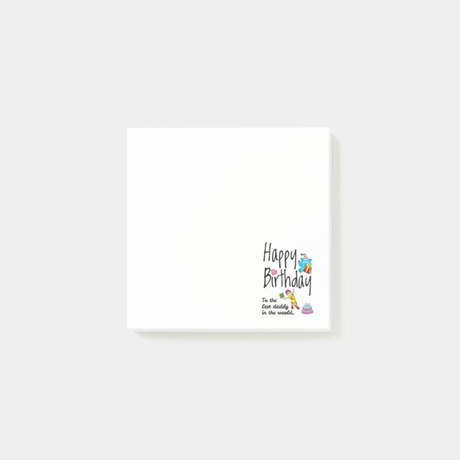 Post-it® Joyeux anniversaire au meilleur papa du monde (Devant)