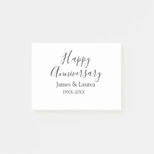 Post-it® Joyeux anniversaire mariage nom date année simple 