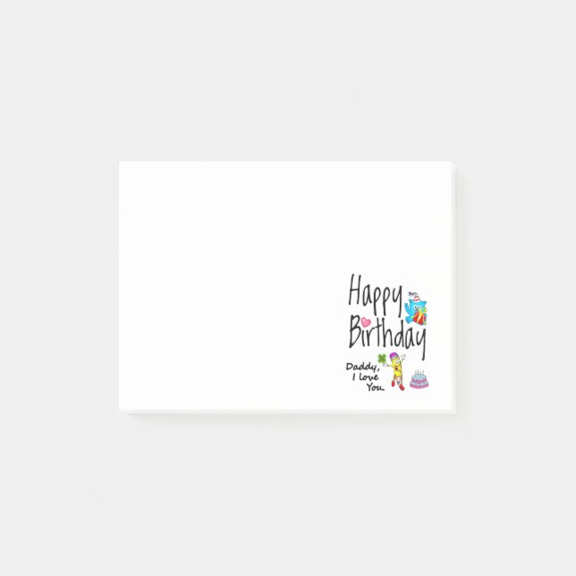 Post-it® Joyeux anniversaire. Papa, je t'aime. (Devant)