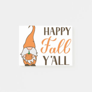 Post-it® Joyeux automne Y’all. Le gnome d'automne tenant le