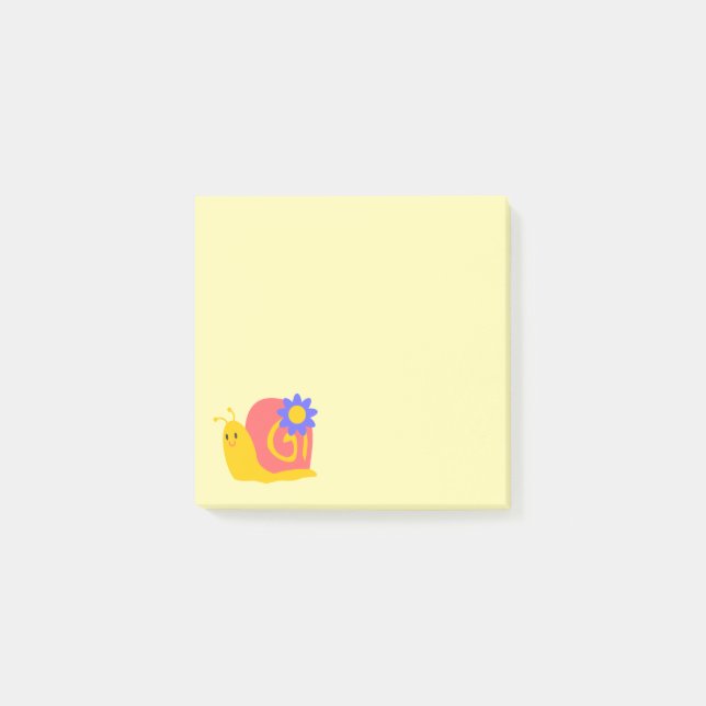 Post-it® Joyeux escargot rose et vert (Devant)