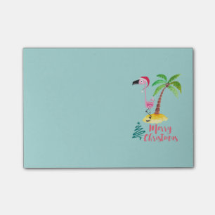 Post-it® Joyeux Flamant rose Rose De Noël Avec Palmier