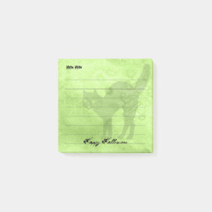 Post-it® Joyeux Halloween Chat Noir Lime Grunge Vert