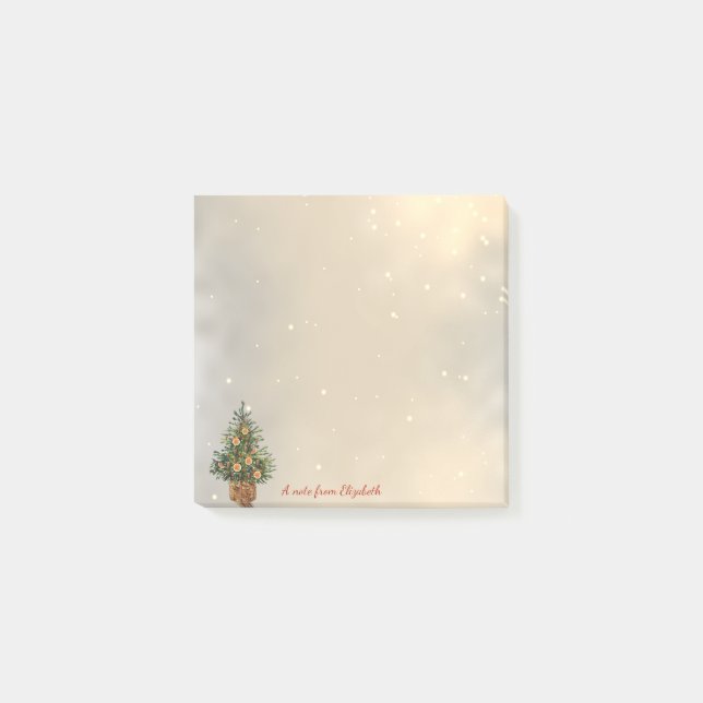 Post-it® Joyeux Noël, Arbre de Noël Orange (Devant)