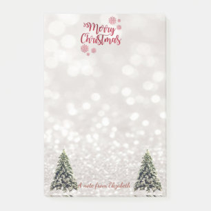 Post-it® Joyeux Noël, Bokeh scintillant, Pins