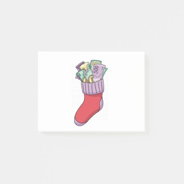Post-it® Joyeux Noël Cadeau de chaussettes (Devant)